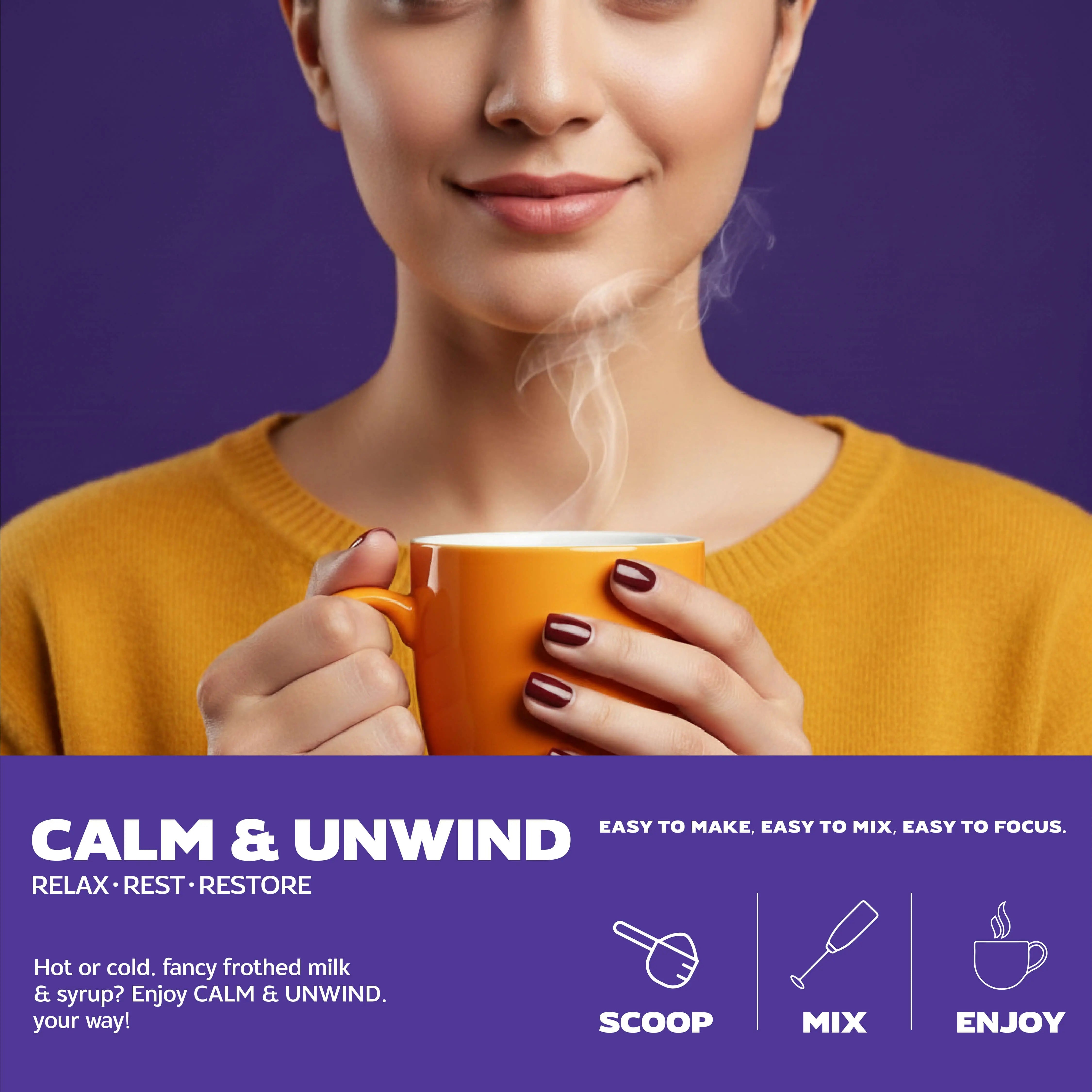 Calm & Unwind – Adaptogen Mushroom Drink for Stress Relief, Relaxation & Sleep Support Mushroomy Pakistan