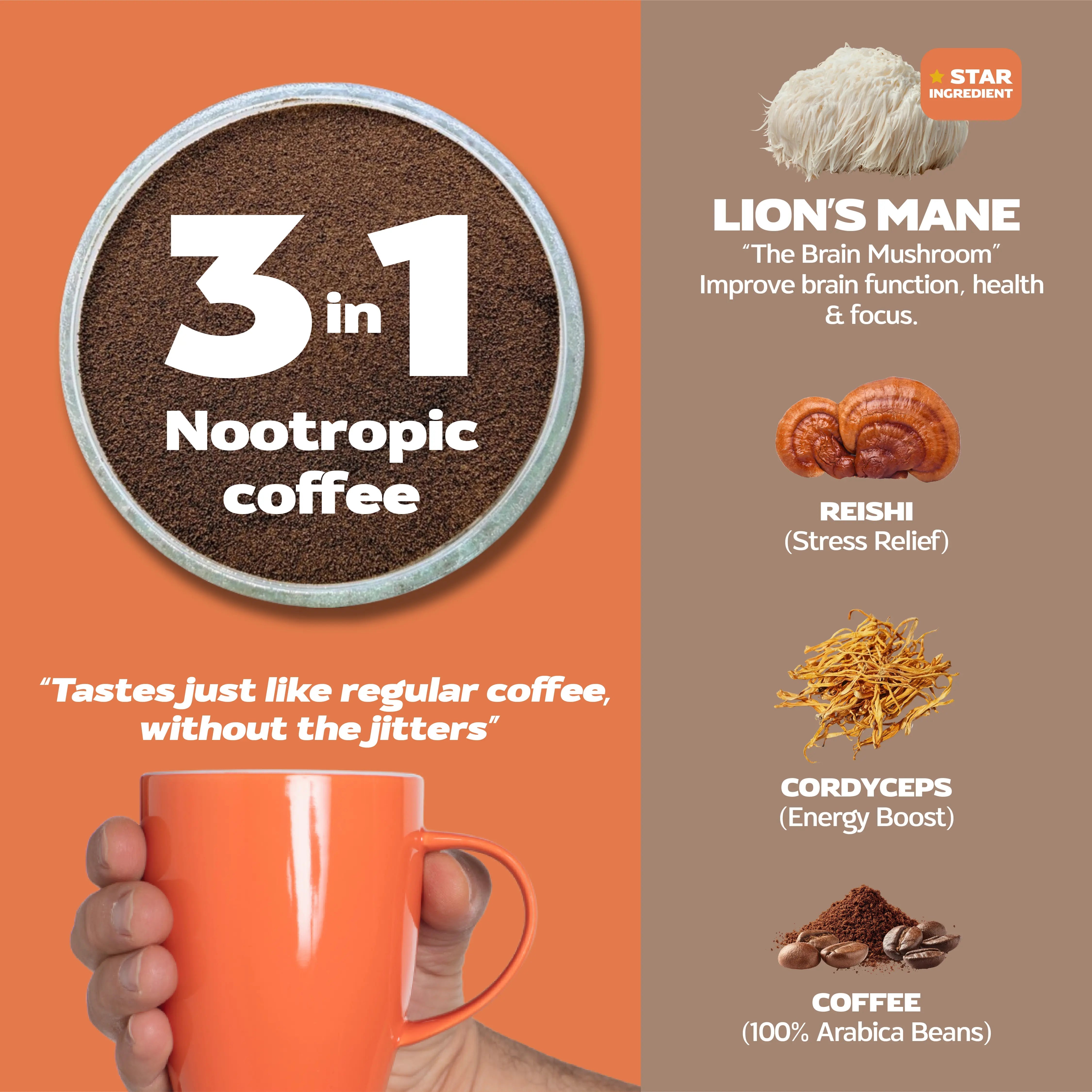 COFFEE LATTE - Instant Adaptogen Coffee Latte Mushroomy Pakistan