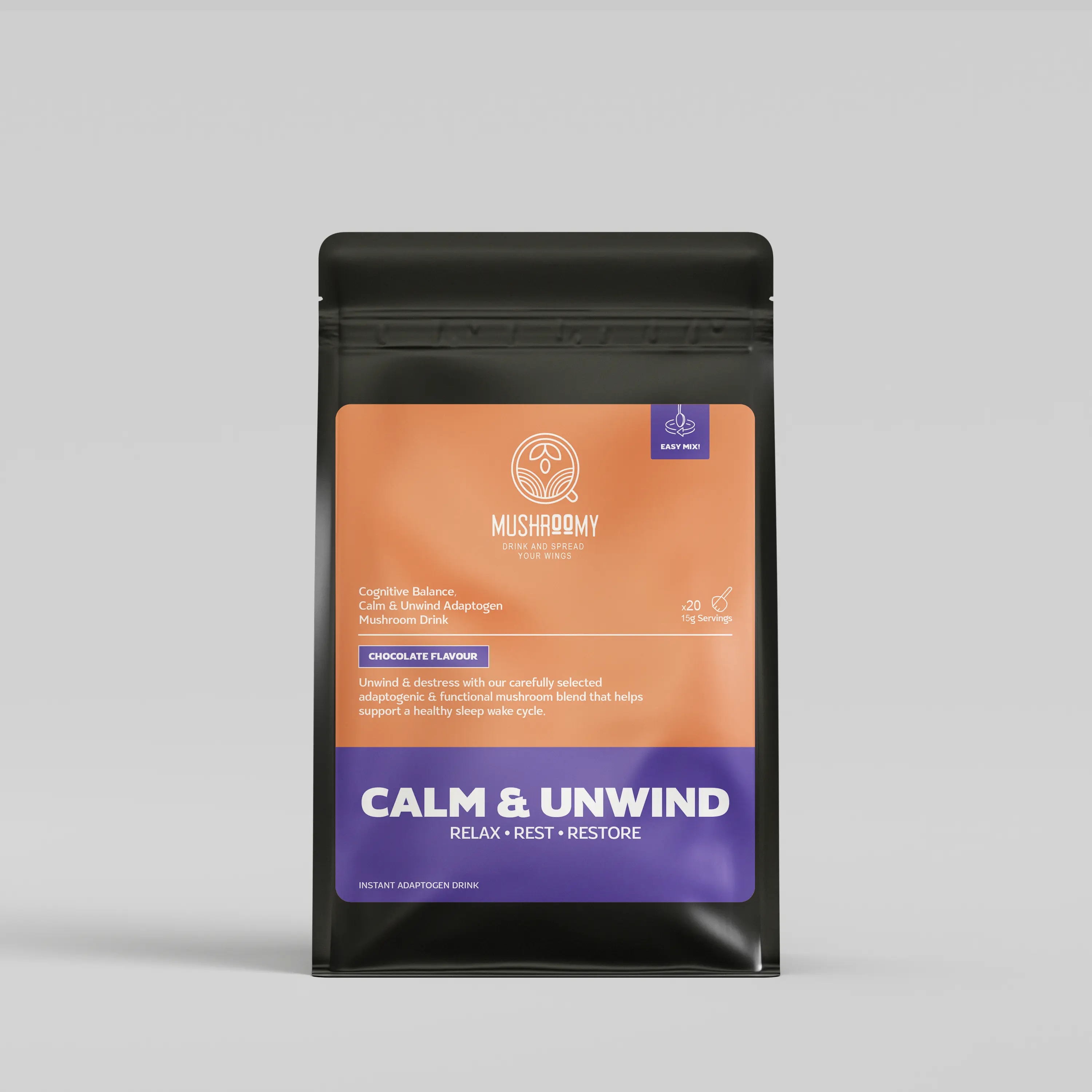 Calm & Unwind – Adaptogen Mushroom Drink for Stress Relief, Relaxation & Sleep Support Mushroomy Pakistan