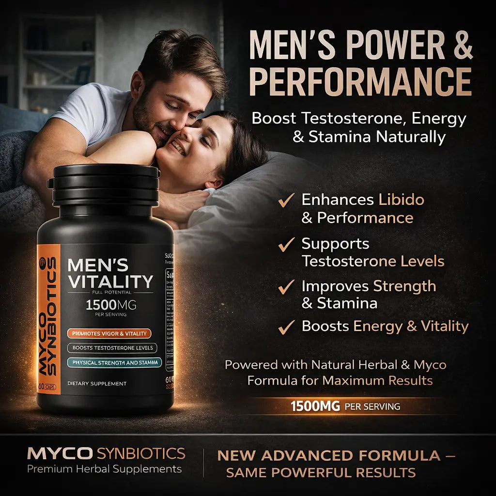 Men’s Vitality Capsules | Natural Energy, Performance & Stamina Booster Mushroomy Pakistan