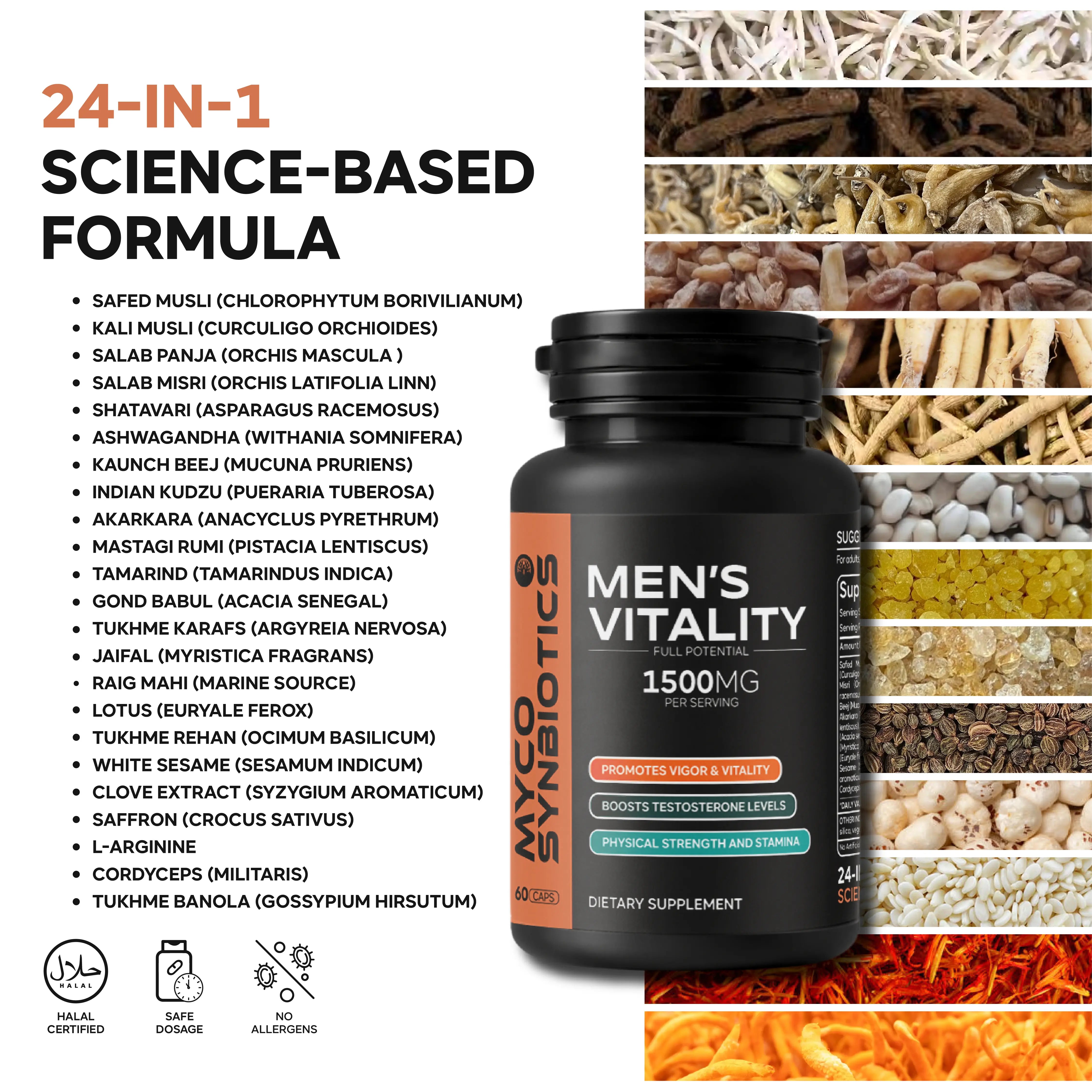 Men’s Vitality Capsules | Natural Energy, Performance & Stamina Booster Mushroomy Pakistan