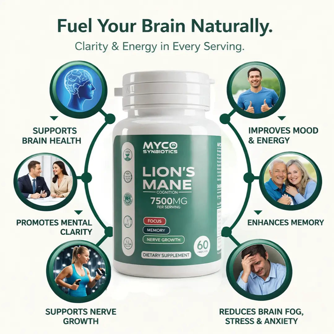 Lion's Mane Mushroom Capsules – Organic Brain-Health Supplement Mushroomy Pakistan