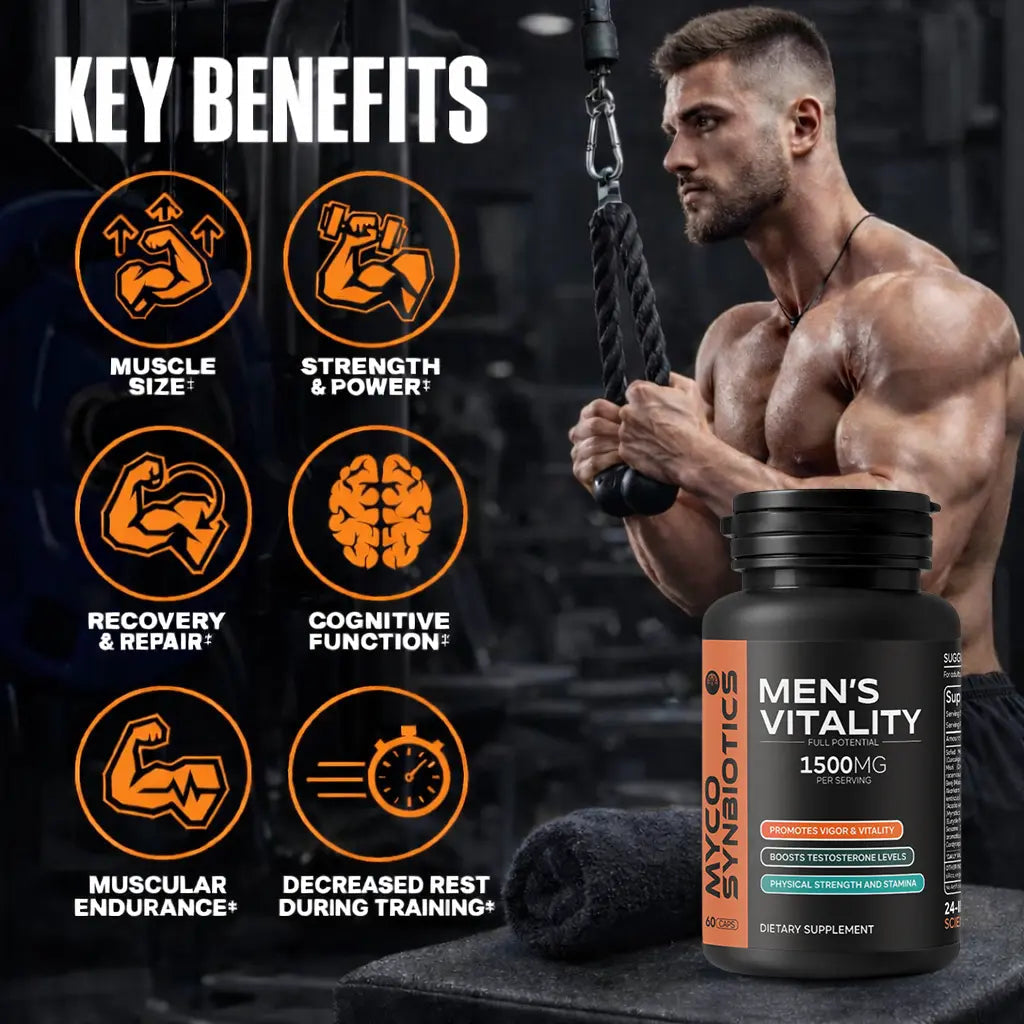 Men’s Vitality Capsules | Natural Energy, Performance & Stamina Booster Mushroomy Pakistan